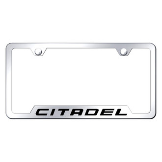 Autogold® - Chrome License Plate Frame with Laser Etched Citadel Logo and Cut-Out