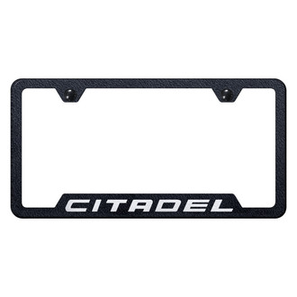 Autogold® - Rugged Black License Plate Frame with Laser Etched Citadel Logo and Cut-Out