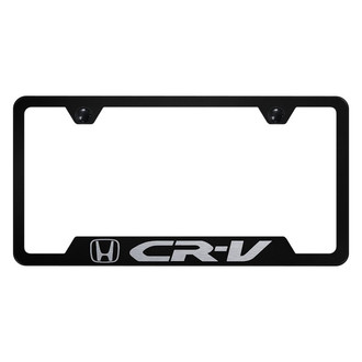 Autogold® - Black License Plate Frame with Laser Etched CR-V Logo and Cut-Out