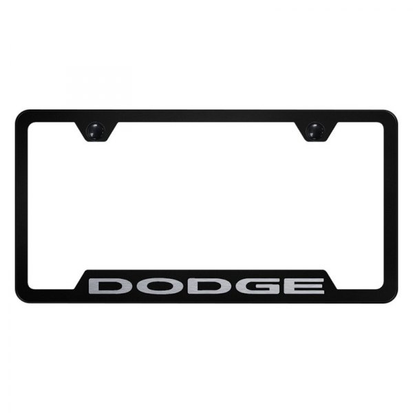Autogold® - License Plate Frame with Laser Etched Dodge Logo and Cut-Out