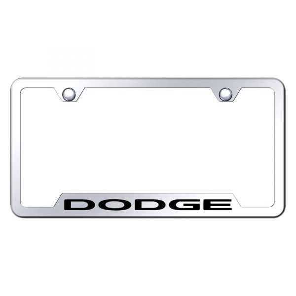 Autogold® - License Plate Frame with Laser Etched Dodge Logo and Cut-Out