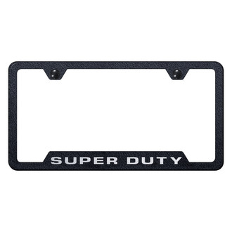 Autogold® - Rugged Black License Plate Frame with Laser Etched Super Duty Logo and Cut-Out