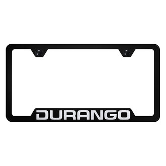 Autogold® - Black License Plate Frame with Laser Etched Durango Logo and Cut-Out