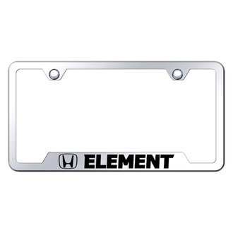 Autogold® - Chrome License Plate Frame with Laser Etched Element Logo and Cut-Out