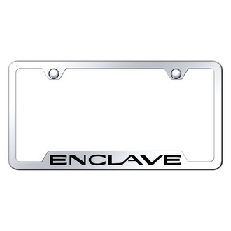Autogold® - Chrome License Plate Frame with Laser Etched Enclave Logo and Cut-Out