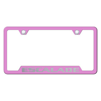 Autogold® - Pink License Plate Frame with Laser Etched Escalade Logo and Cut-Out