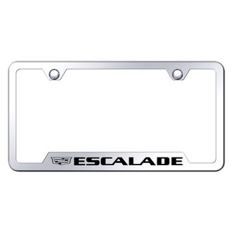 Autogold® - Chrome License Plate Frame with Laser Etched Escalade New Logo and Cut-Out