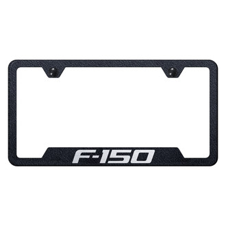 Autogold® - Rugged Black License Plate Frame with Laser Etched F-150 Logo and Cut-Out