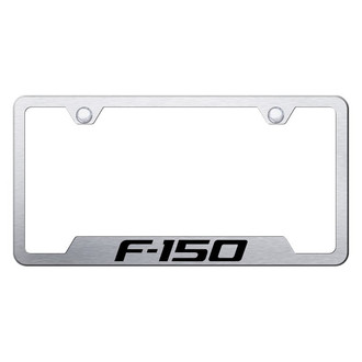 Autogold® - Brushed License Plate Frame with Laser Etched F-150 Logo and Cut-Out