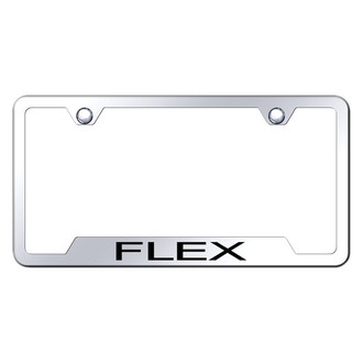 Autogold® - Chrome License Plate Frame with Laser Etched Flex Logo and Cut-Out