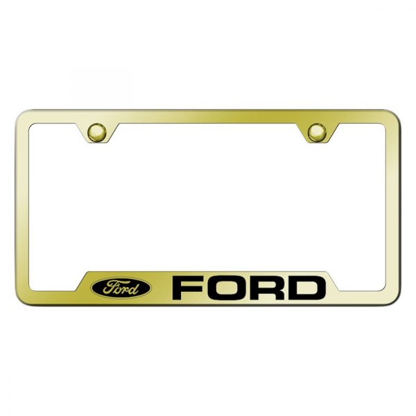 Autogold® - License Plate Frame with Laser Etched Ford Logo and Cut-Out