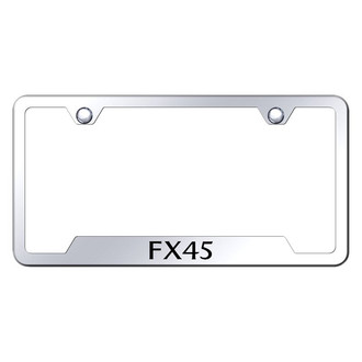 Autogold® - Chrome License Plate Frame with Laser Etched FX4 Logo and Cut-Out