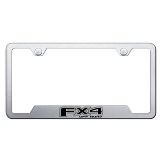 Autogold® - Brushed License Plate Frame with Laser Etched FX4 Logo and Cut-Out