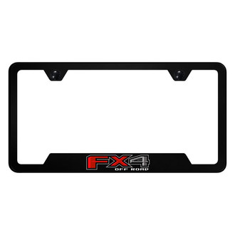 Autogold® - UV Printed Black License Plate Frame with FX4 Logo