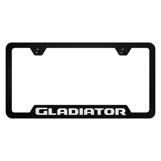 Autogold® - Black License Plate Frame with Laser Etched Gladiator Logo and Cut-Out