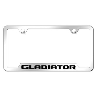 Autogold® - Chrome License Plate Frame with Laser Etched Gladiator Logo and Cut-Out