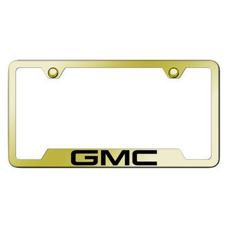 Autogold® - Gold License Plate Frame with Laser Etched GMC Logo and Cut-Out