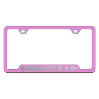 Autogold® - Pink License Plate Frame with Laser Etched Hummer H2 Logo and Cut-Out