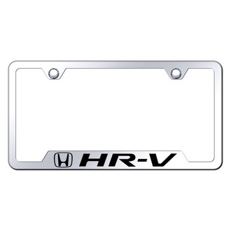 Autogold® - Chrome License Plate Frame with Laser Etched HR-V Logo and Cut-Out