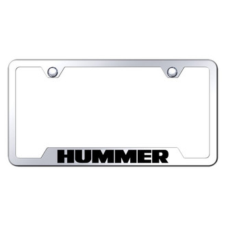 Autogold® - Chrome License Plate Frame with Laser Etched Hummer Logo and Cut-Out