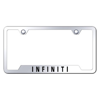Autogold® - Chrome License Plate Frame with Laser Etched Infiniti Logo and Cut-Out