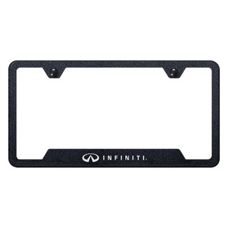 Autogold® - Rugged Black License Plate Frame with Laser Etched Infiniti Logo and Cut-Out