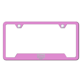 Autogold® - Pink License Plate Frame with Laser Etched Jeep Grille Logo and Cut-Out