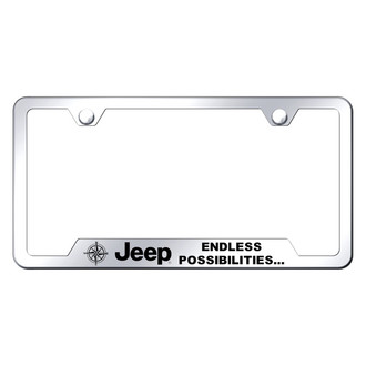 Autogold® - Chrome License Plate Frame with Laser Etched Jeep Endless Logo and Cut-Out