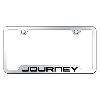Autogold® - Chrome License Plate Frame with Laser Etched Journey Logo and Cut-Out