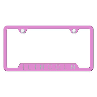 Autogold® - Pink License Plate Frame with Laser Etched Lincoln Logo and Cut-Out
