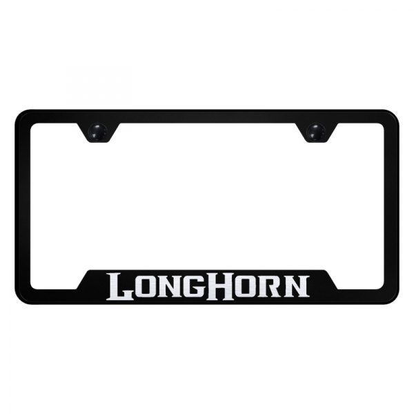 Autogold® - License Plate Frame with Laser Etched Longhorn Logo and Cut-Out