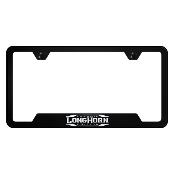Autogold® - License Plate Frame with Laser Etched Longhorn Laramie Logo and Cut-Out