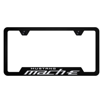 Autogold® - Black License Plate Frame with Laser Etched Mach-E Logo and Cut-Out