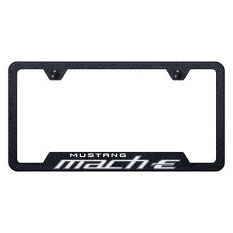 Autogold® - Rugged Black License Plate Frame with Laser Etched Mach-E Logo and Cut-Out