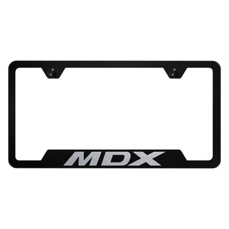 Autogold® - Black License Plate Frame with Laser Etched MDX Logo and Cut-Out