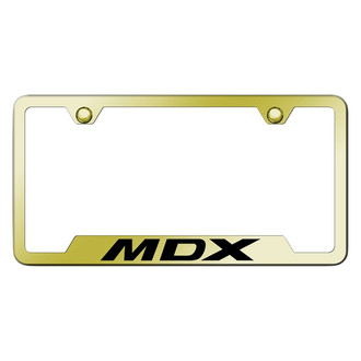 Autogold® - Gold License Plate Frame with Laser Etched MDX Logo and Cut-Out