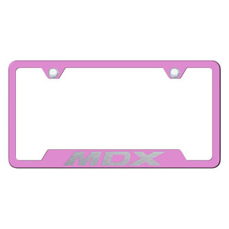 Autogold® - Pink License Plate Frame with Laser Etched MDX Logo and Cut-Out