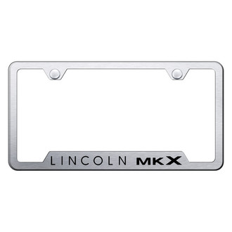 Autogold® - Brushed License Plate Frame with Laser Etched MKX Logo and Cut-Out
