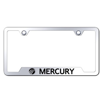 Autogold® - Chrome License Plate Frame with Laser Etched Mercury Logo and Cut-Out