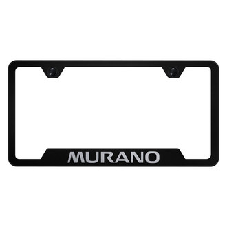 Autogold® - Black License Plate Frame with Laser Etched Murano Logo and Cut-Out
