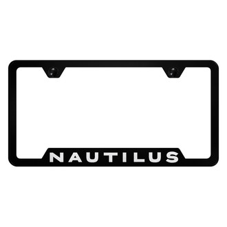 Autogold® - Black License Plate Frame with Laser Etched Nautilus Logo and Cut-Out