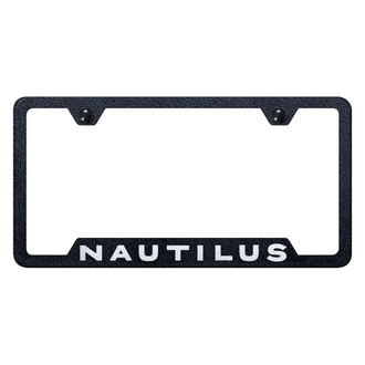 Autogold® - Rugged Black License Plate Frame with Laser Etched Nautilus Logo and Cut-Out