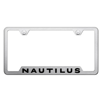 Autogold® - Brushed License Plate Frame with Laser Etched Nautilus Logo and Cut-Out