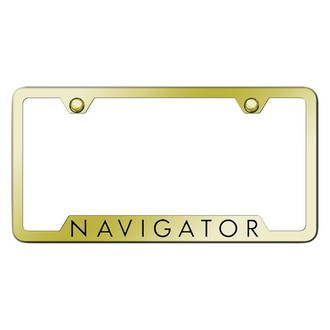 Autogold® - Gold License Plate Frame with Laser Etched Navigator Logo and Cut-Out