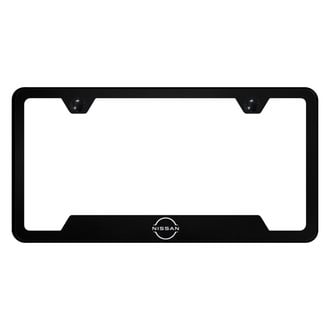Autogold® - License Plate Frame with Laser Etched Nissan New Logo and Cut-Out