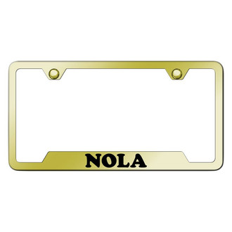 Autogold® - Gold License Plate Frame with Laser Etched NOLA Logo and Cut-Out