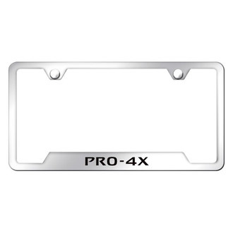 Autogold® - Chrome License Plate Frame with Laser Etched PRO-4X Logo and Cut-Out
