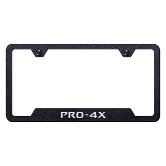 Autogold® - Rugged Black License Plate Frame with Laser Etched PRO-4X Logo and Cut-Out