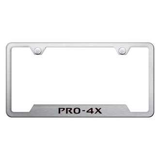 Autogold® - Brushed License Plate Frame with Laser Etched PRO-4X Logo and Cut-Out