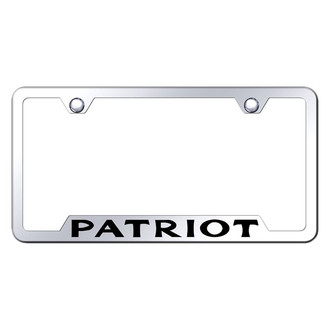 Autogold® - Chrome License Plate Frame with Laser Etched Patriot Logo and Cut-Out